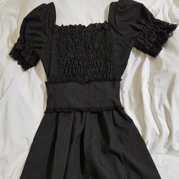 Angelic Pretty / Alice and the Pirates - Pinstripe Lace Lolita Dress - Picture 6 of 8